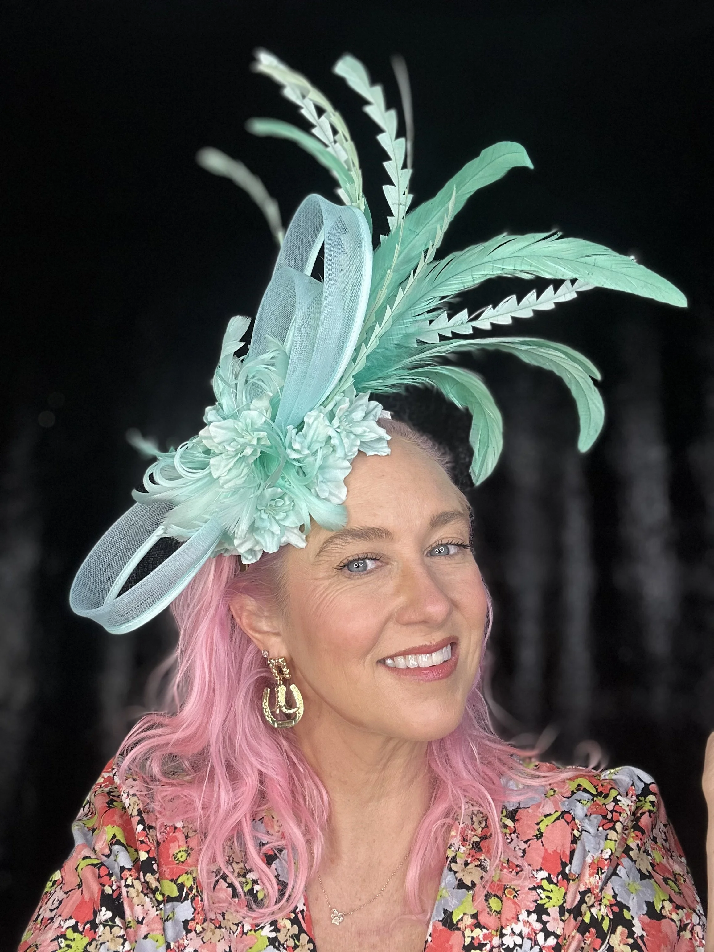 Mint Green Feather Fascinator