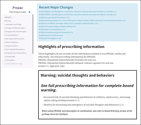 Iodine’s easy-to-understand Med Label for Prozac. Click on the image to see it a little bigger.