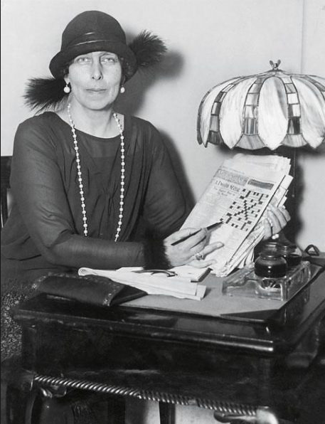 Grand Duchess Victoria with a Crossword puzzle at the waldorf astoria, 1924.