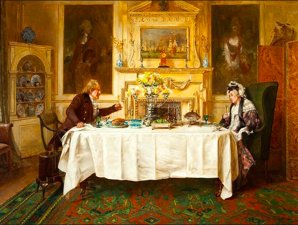 'Darby and Joan' by Walter Dendy Sadler (1854-1923), painted about 1889 from the Sudley House Collection, Liverpool, UK.
