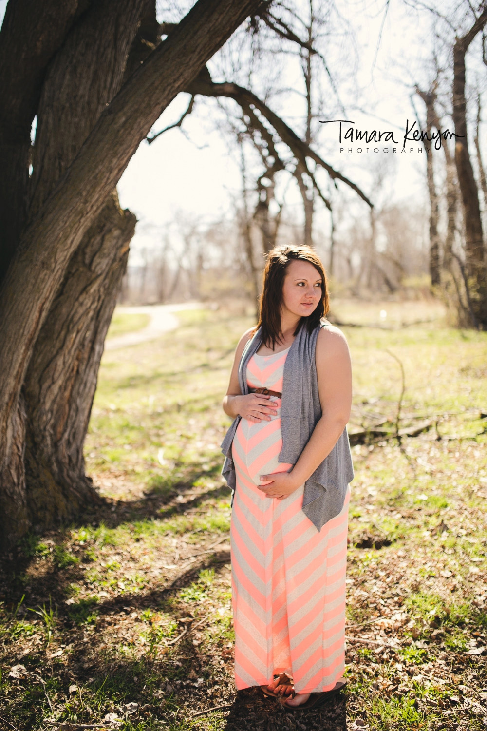 pink_chevron_dress_maternity