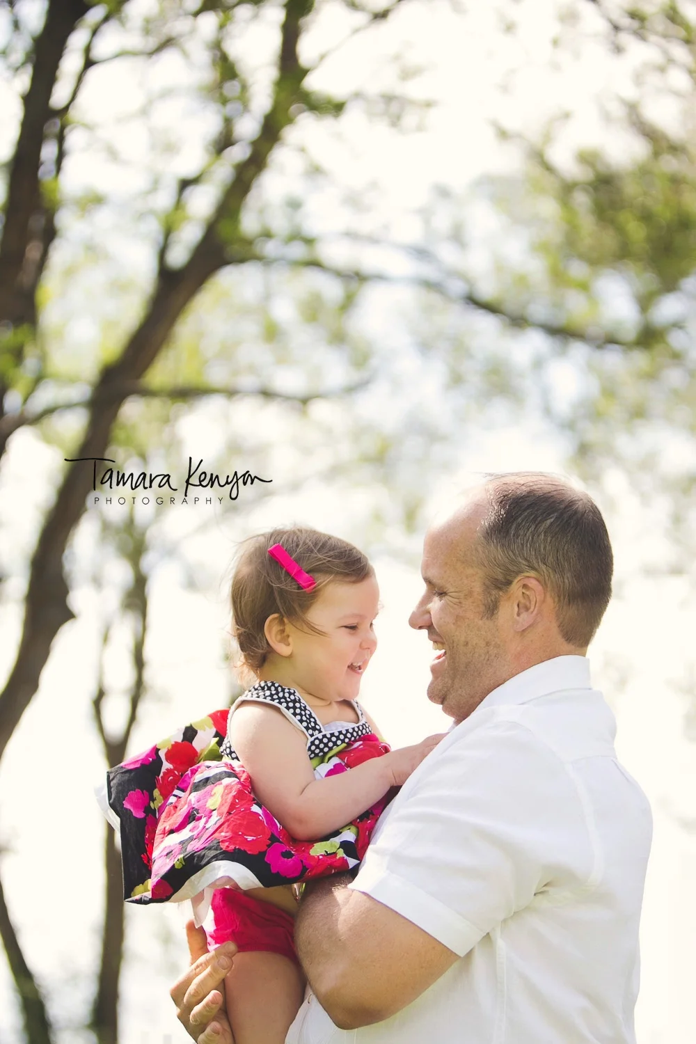 father and daughter in the park