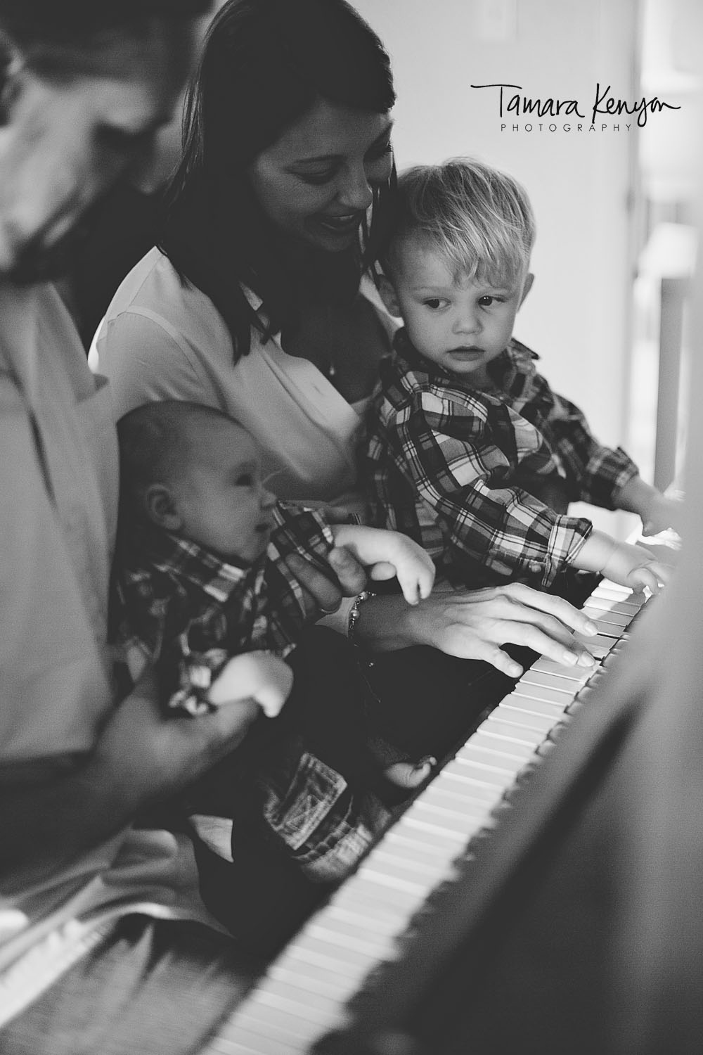 piano and guitar playing family