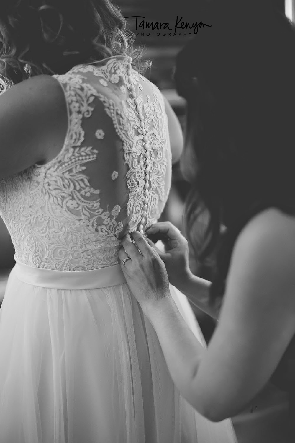 beautiful lace back wedding dress