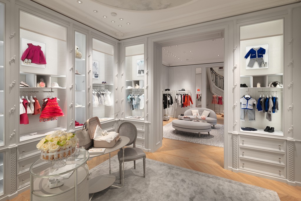Silver leafed high chairs by Osmundo Studio for Peter Marino Architect for Dior