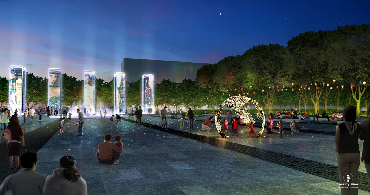 Zhuji Plaza at Night