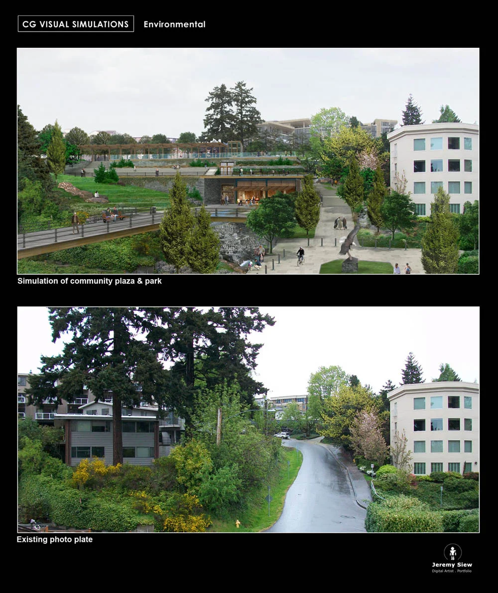 Meydenbauer Bay Community Center - view looking uphill