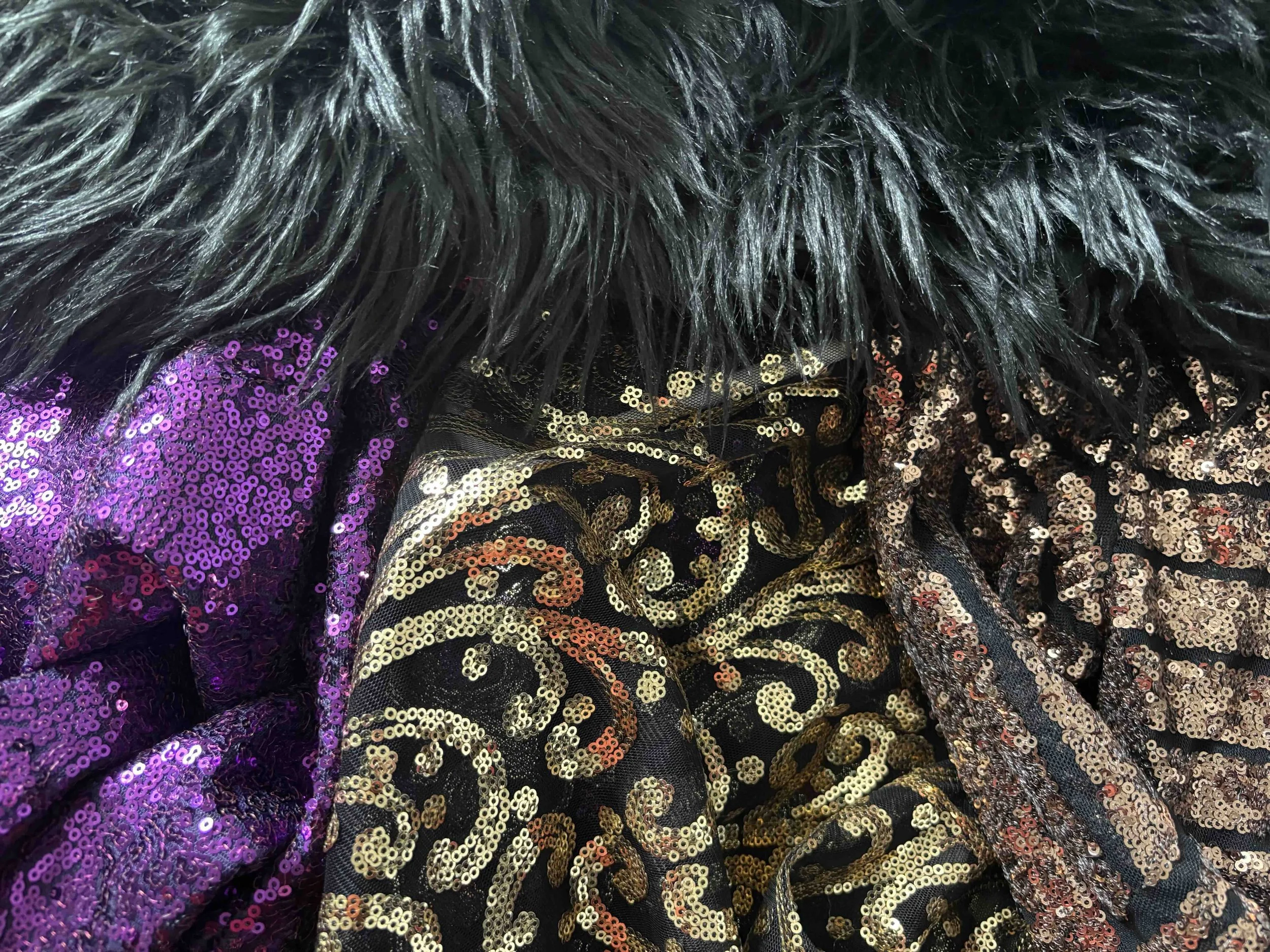 luscious, glittery fabrics