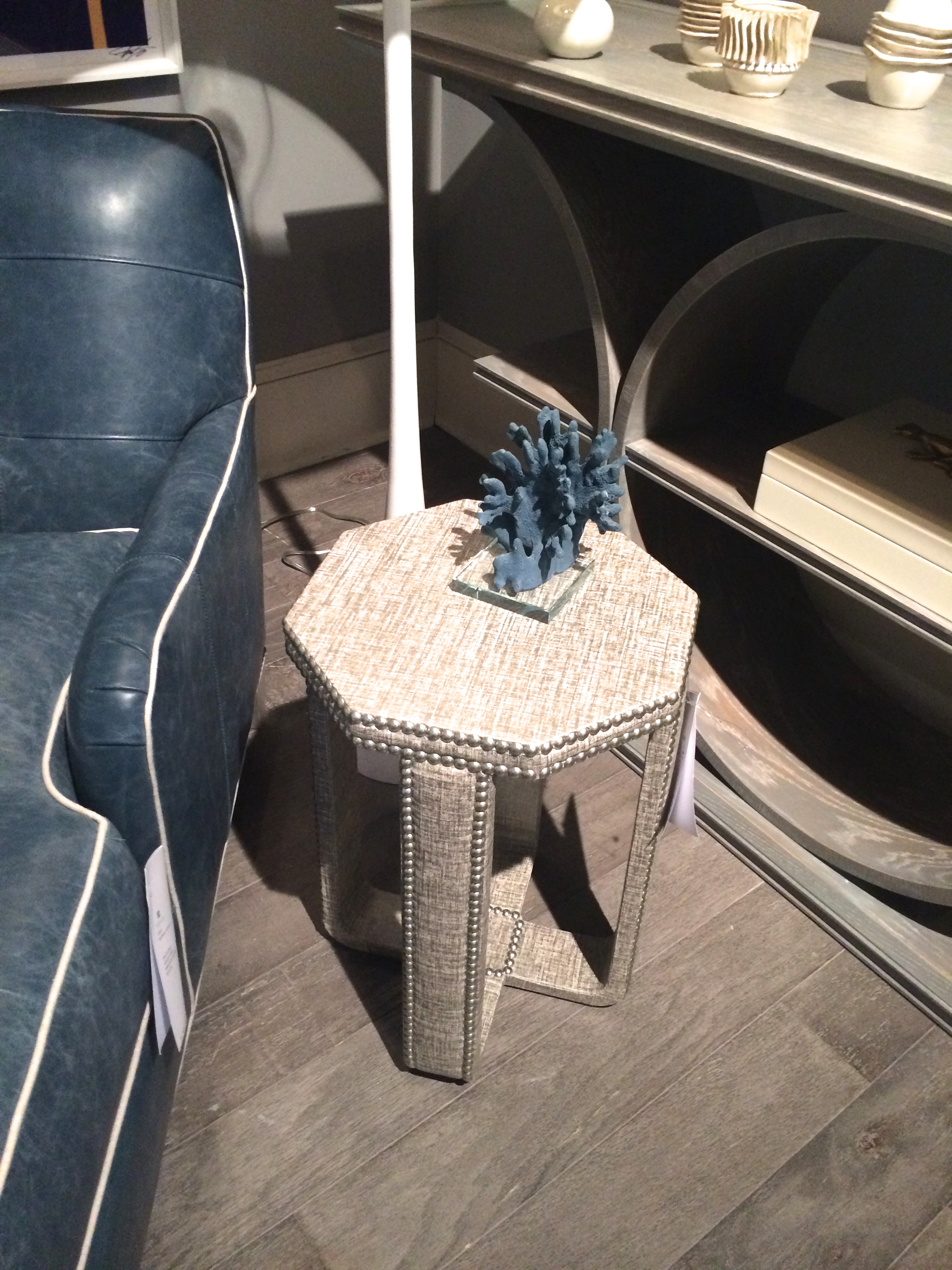 Vanguard has a collection of upholstered end tables and consoles.