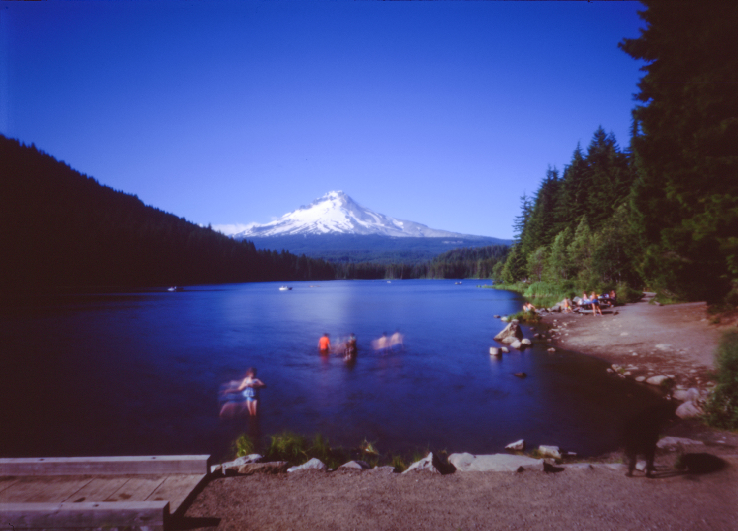 Swimmers at Trillium Lake
