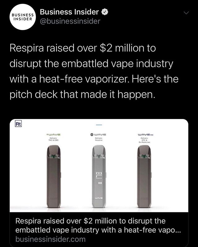 30MN's client Respira Technologies is disrupting the vape industry in a huge way! &quot;There's this prevailing myth that only combustion or actual burning creates harmful byproducts, and that's just unequivocally not true,&quot; Mario Danek, Respira