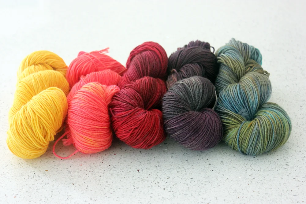 Saffron, Papaya, Garnet, Truffle and Lucky Penny.