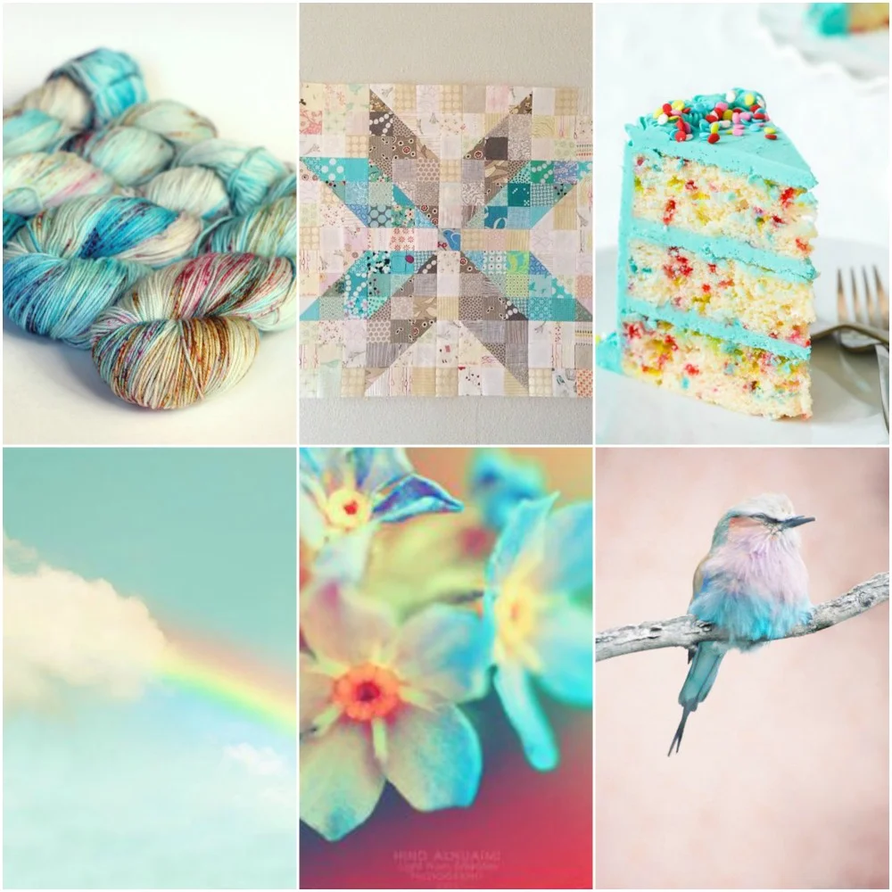 Blue Label in Hummingbird , star quilt , funfetti cake , rainbow , forget me not's , bird .
