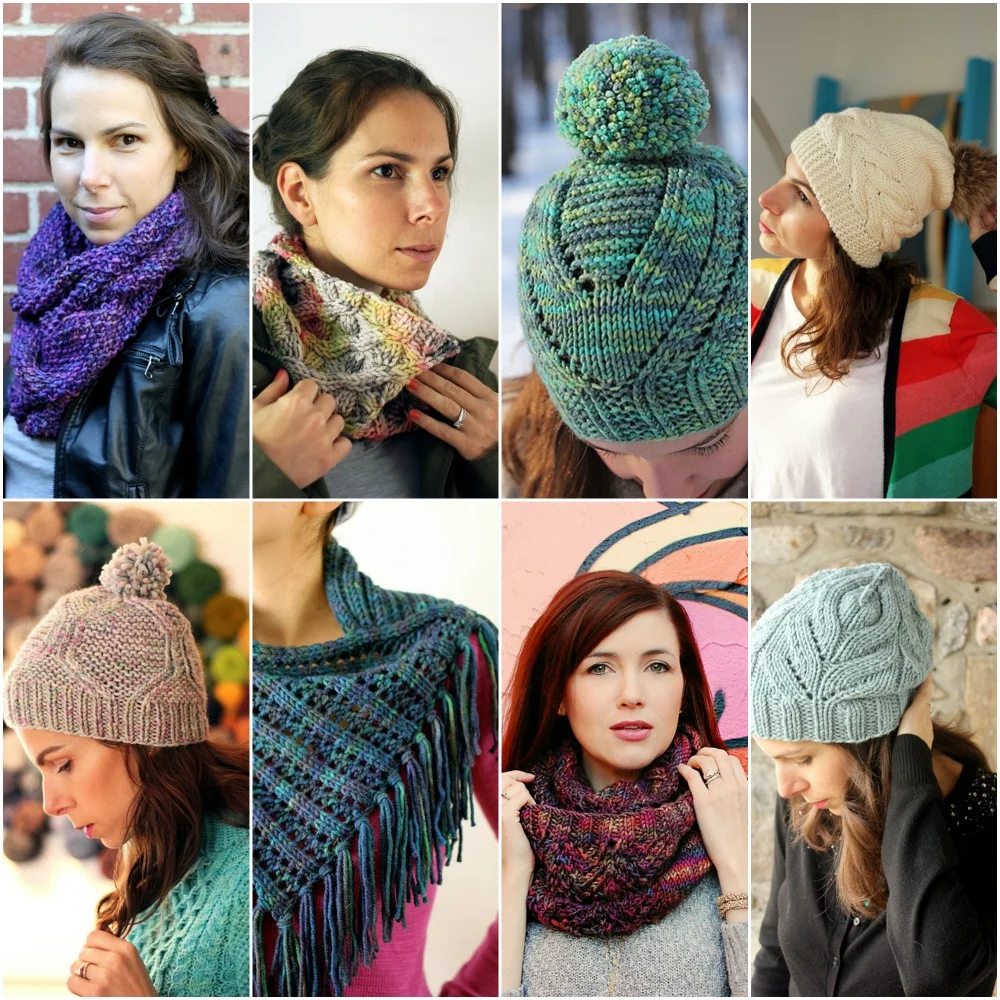 GAP-tastic Cowl by Jen Geigley, my project page - Rove Cowl - Fidra by Gudrun Johnston, project photo by ahickman - Alpine Trail by Jill Zielinski, my project page - Heira - Arika Cowl by Jane Richmond, my project page - Fairy Mist by Julie Crawford - pattern photo by knittedblissjc - Betsy by Jane Richmond - my project page .