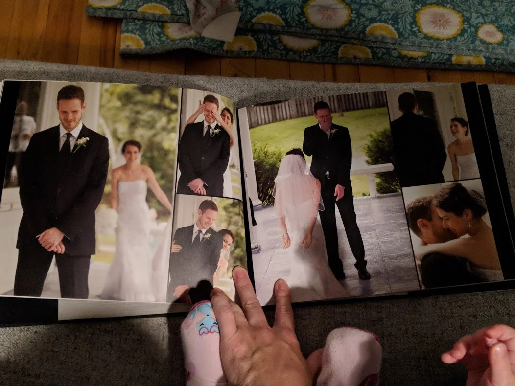 My brother is getting married at the end of the month and he asked me to send him a photo of the “reveal” from our wedding. I love looking at our wedding album and I loved this moment of our wedding day.