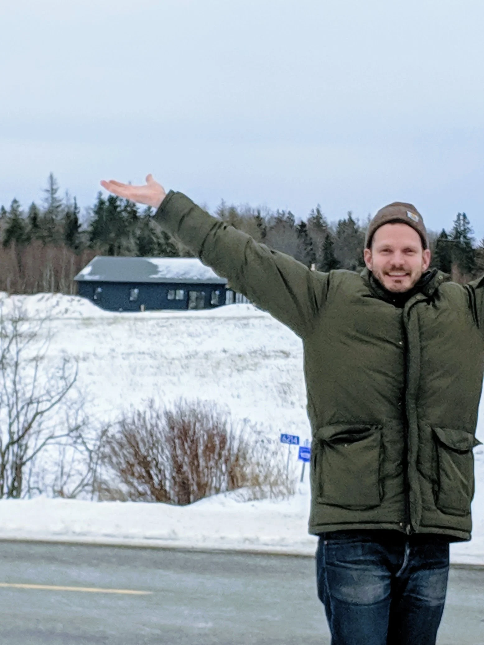Chris, Willow and I took a quick 48 hour trip out East last week to check in on our cottage build. It was a momentous moment for us. I can’t believe that’s ours! I haven’t shared much about the cottage because it’s incredibly personal and special for us, but I’m sure you’ll get loads of updates when it’s done and we’re actually there over the summer.