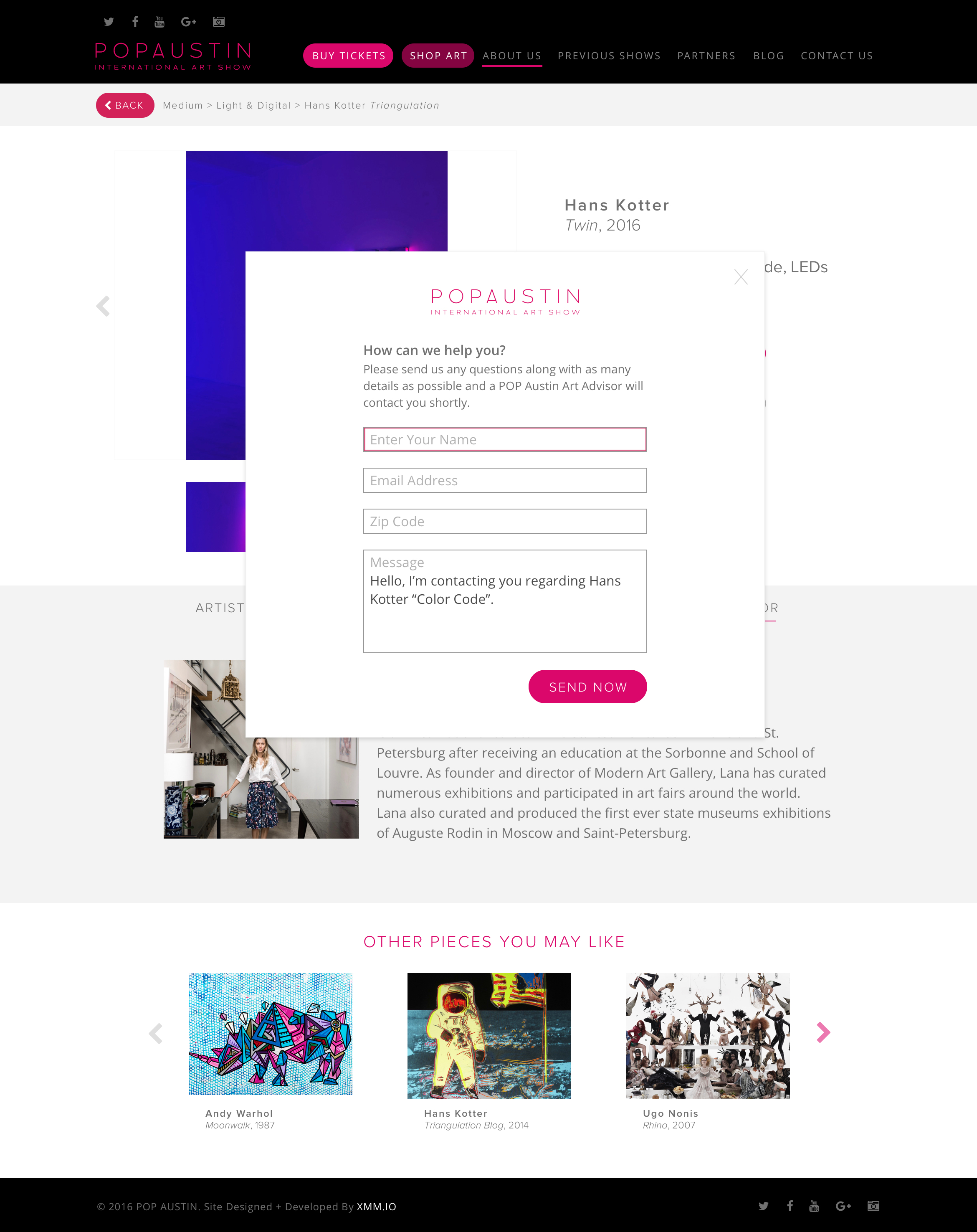 Custom Contact Art Curator