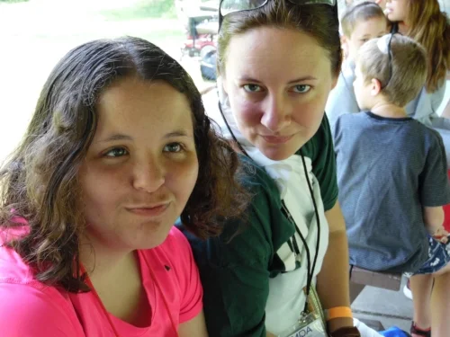 In the aftermath of a terrible joke that this camper shared with us and counselor Dawn. Pause. Process. Then we all laughed.