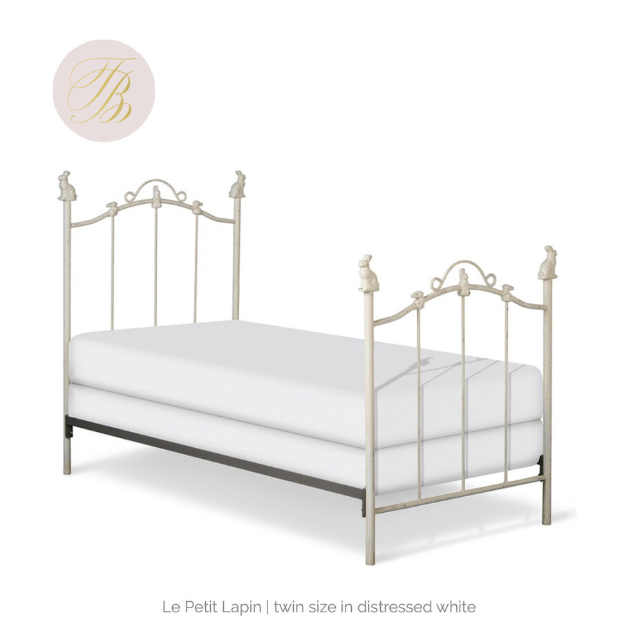 Le Petit Lapin Iron Bed Trish, Black Iron Twin Bed