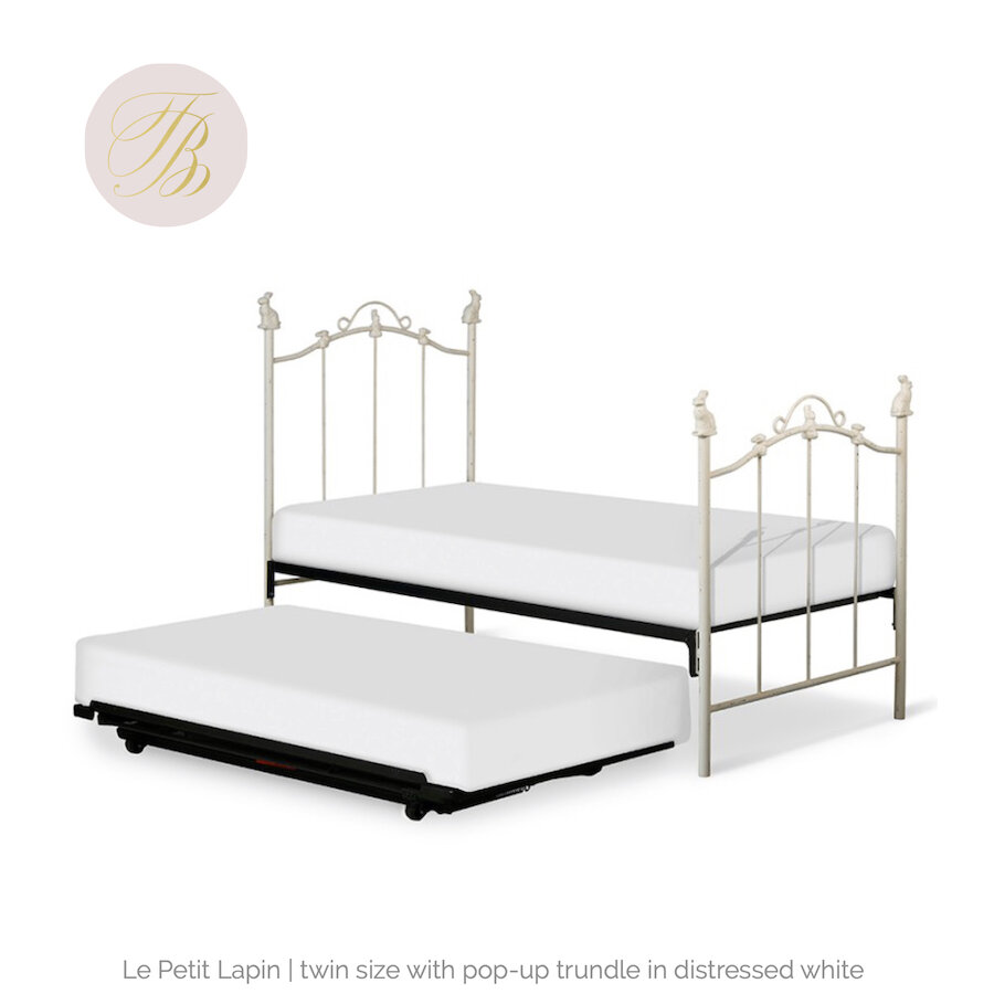 Le Petit Lapin Iron Bed Trish, Twin Size Antique Iron Bed