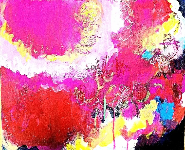 タイトル:Girl, 18x21インチ、アクリル、パステル、キャンバス, http://www.kikukosakota.com/
