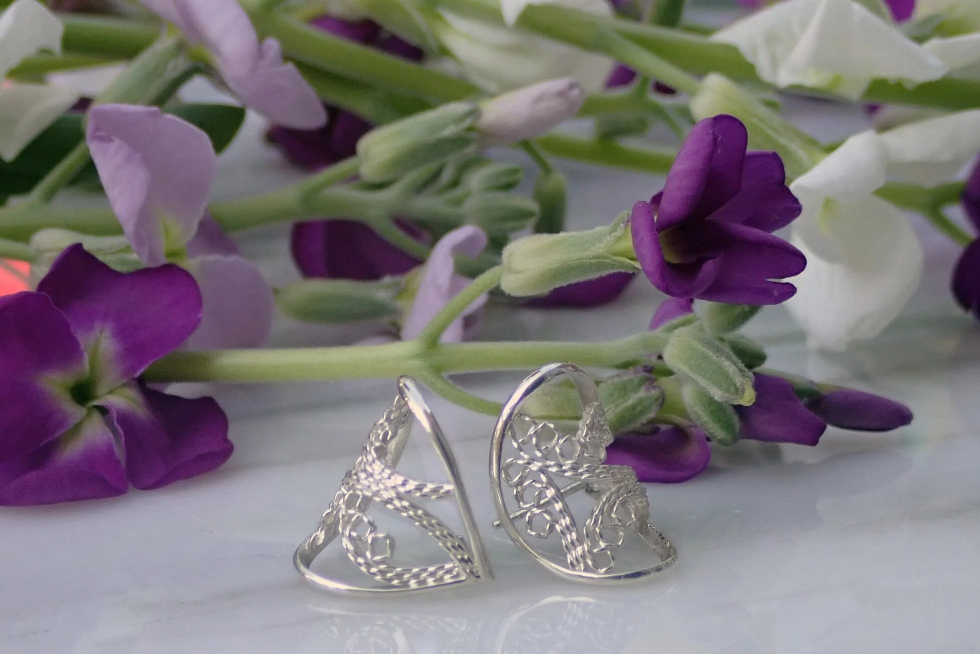 Teardrop Filigree Studs