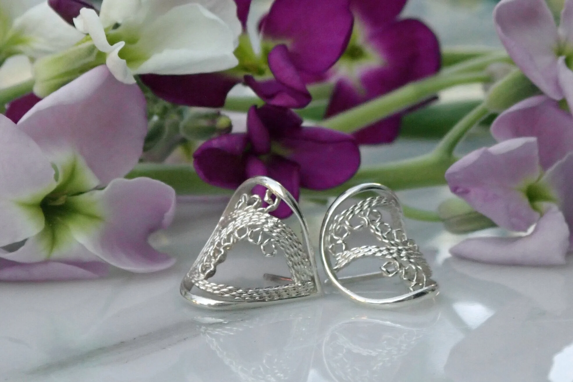 Teardrop Filigree Studs