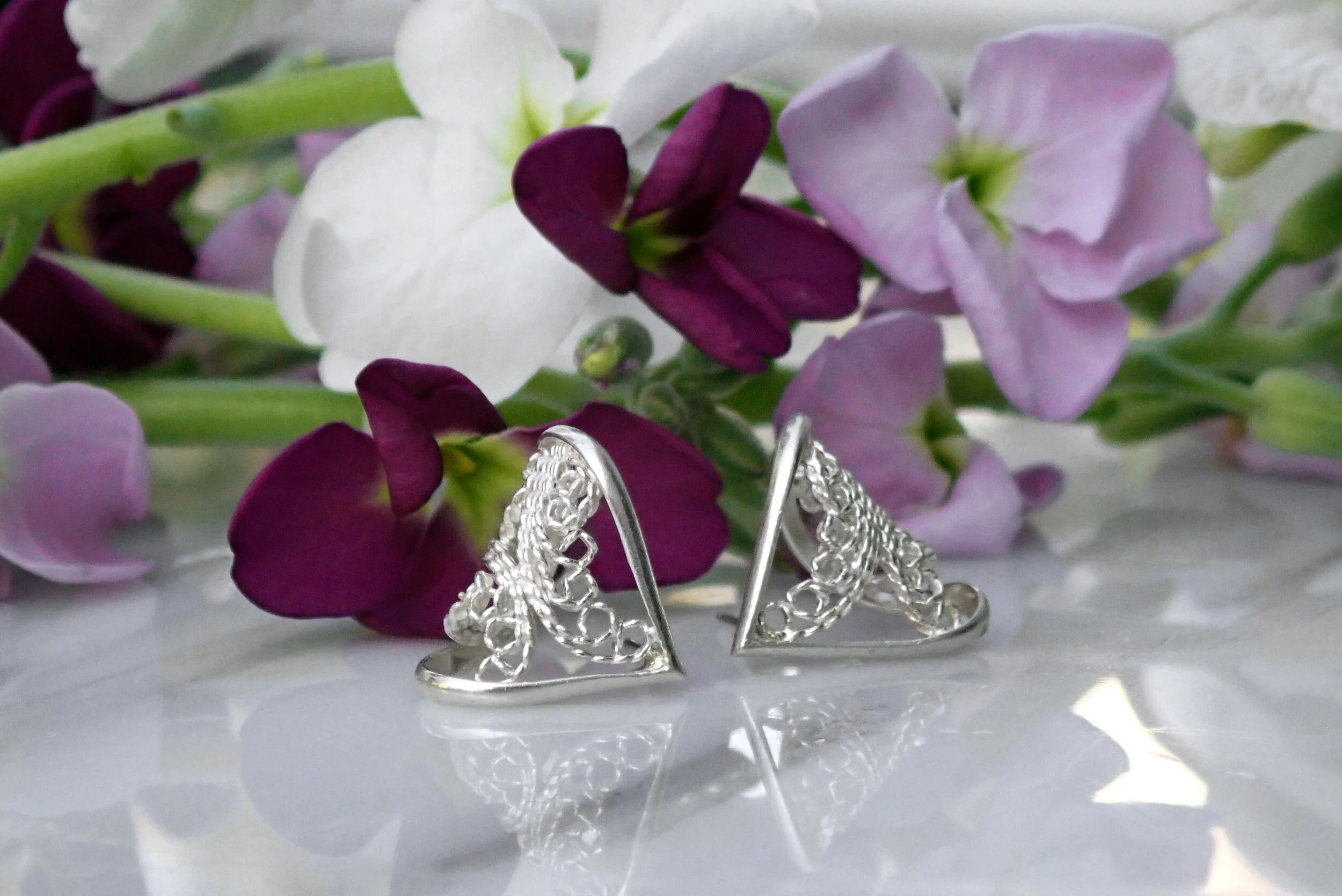 Teardrop Filigree Studs
