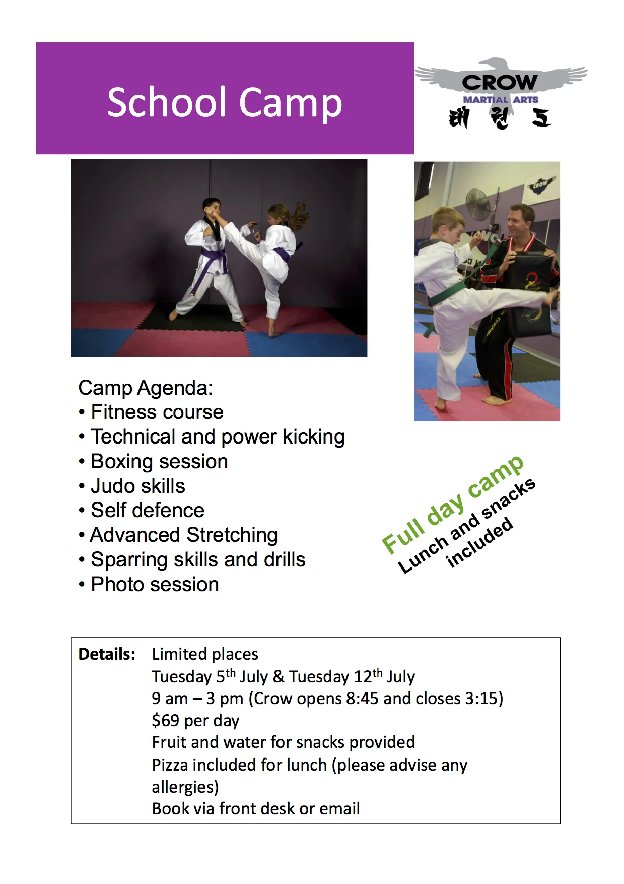 Crow school holiday camp