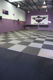 The warm up area was next