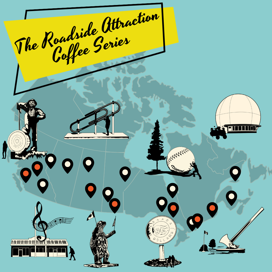 Roadside Attraction Coffee Series map of destinations 2025
