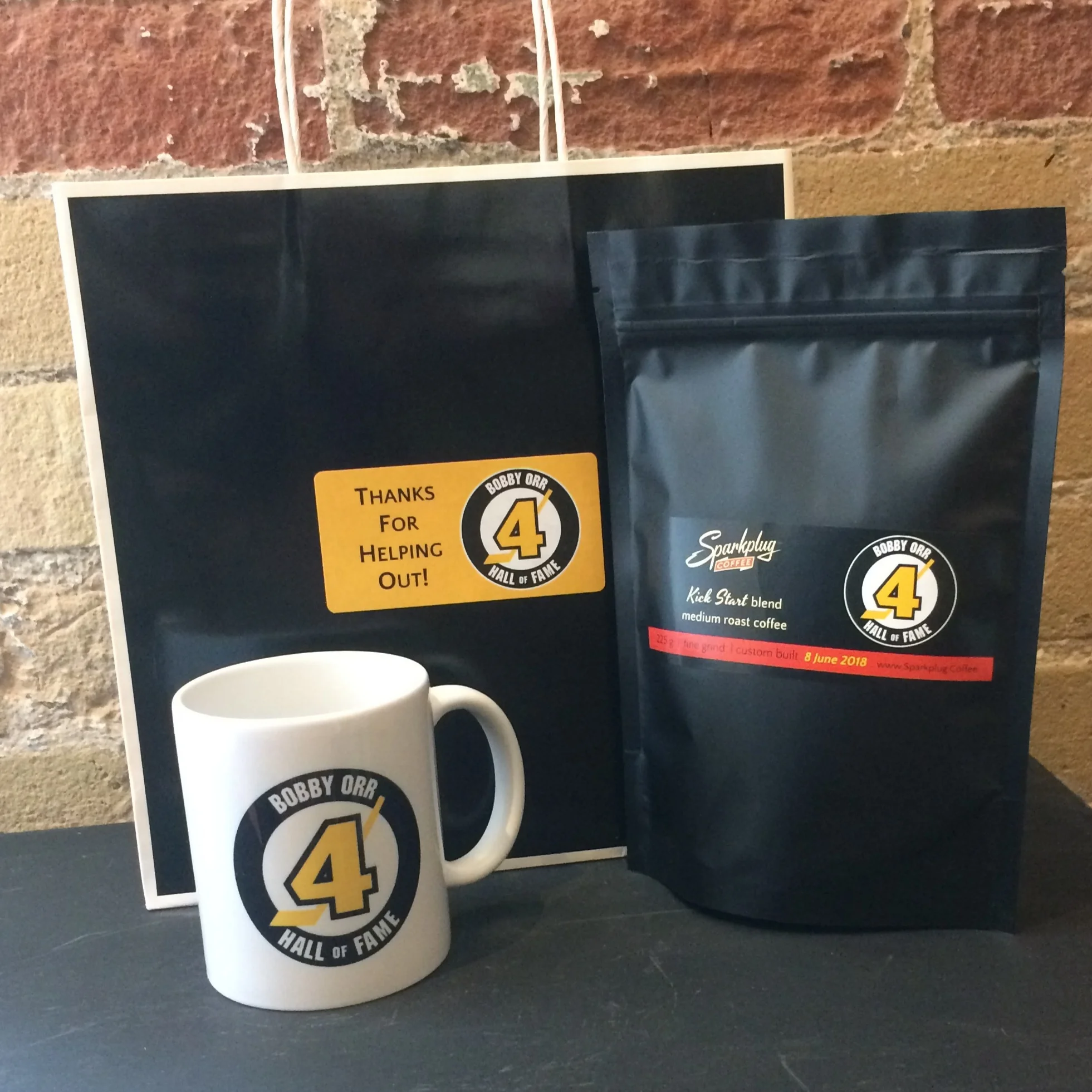 One of the fun custom gifts we delivered - Bobby Orr Hall of Fame custom mug and coffee.