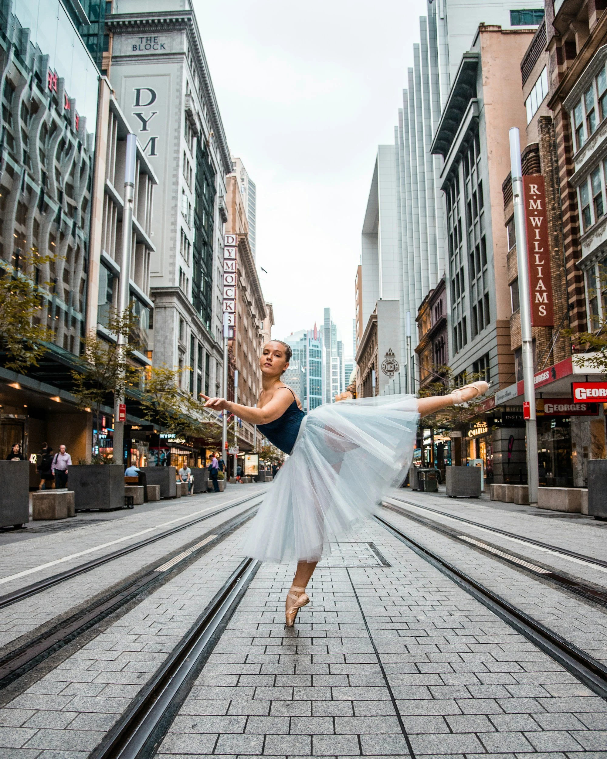 Ballet dancer on a street