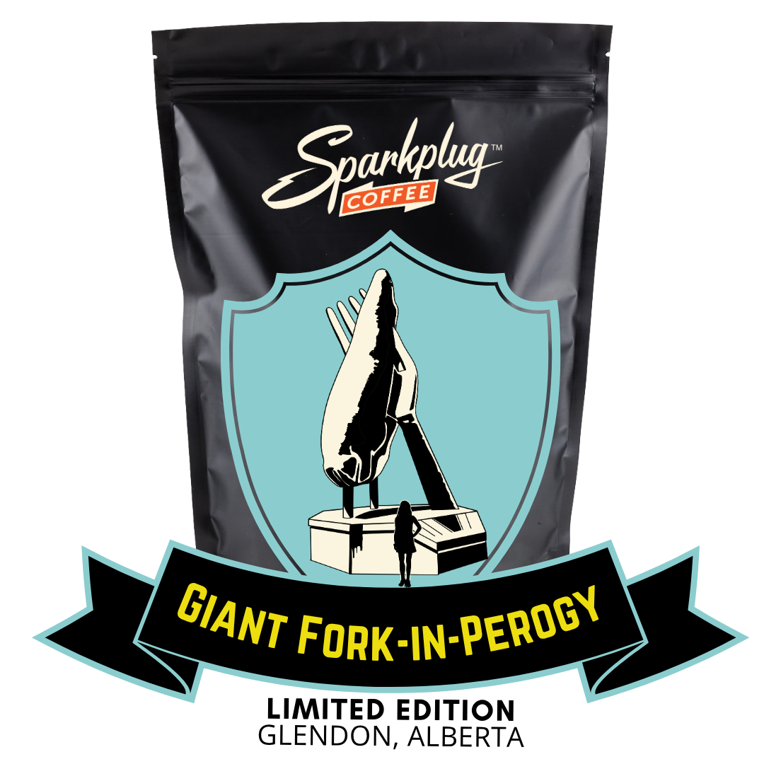 Giant Perogy on coffee bag