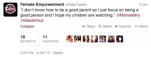 I've never had so many retweets in my life which goes to show the power of both Glennon and Blissdom 
