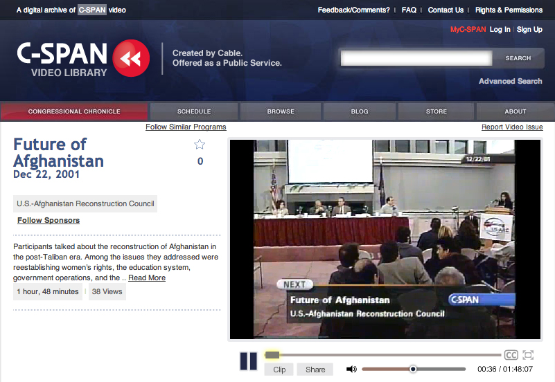 C-Span Broadcast of US-ARC Town Hall Meeting
