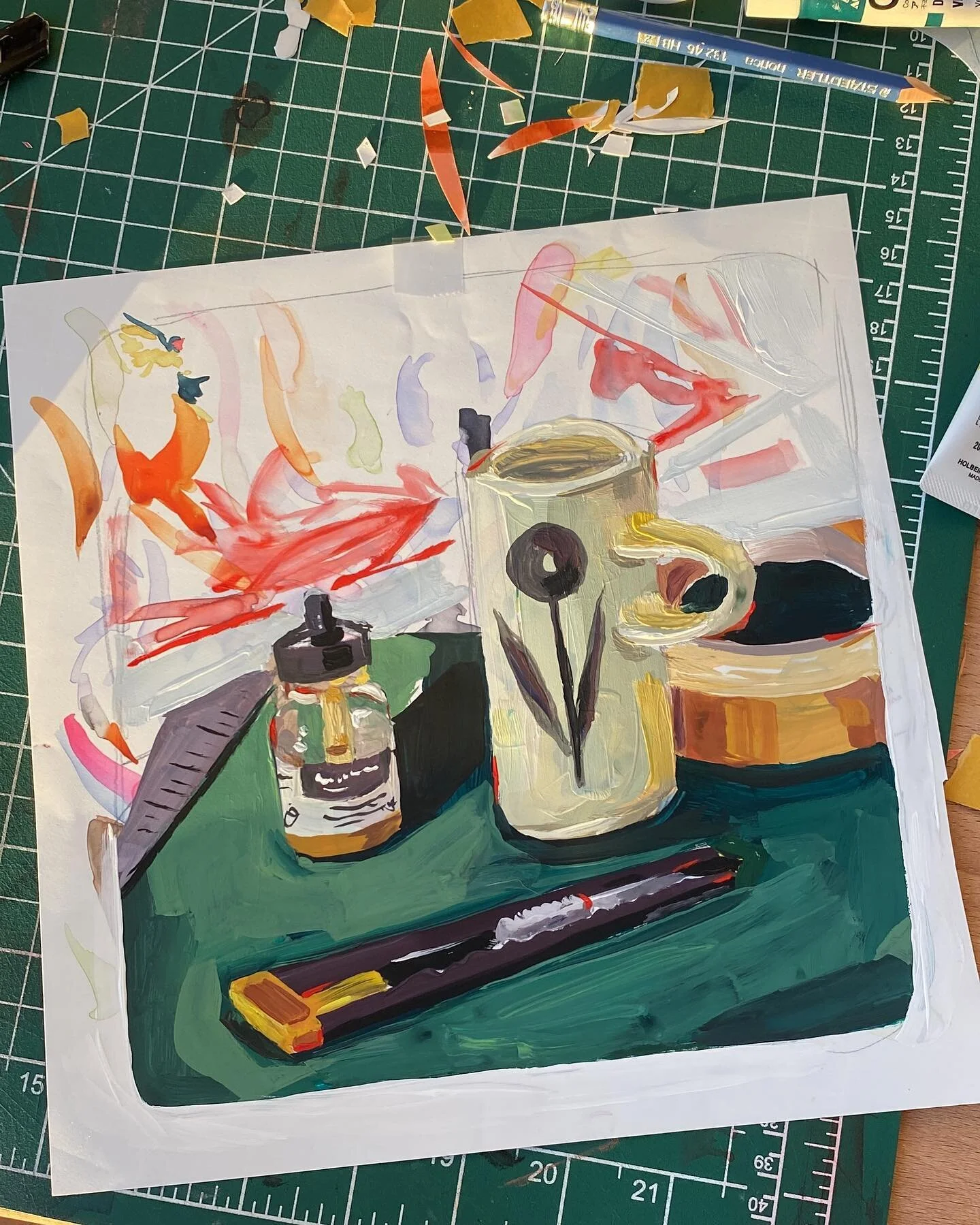 Some small painting studies. I&rsquo;m SO rusty! It&rsquo;s been really enjoyable to mix paint and now I want to buy a ton of knick knacks so I have more subjects 👀 #painting #illustration #paintstudy