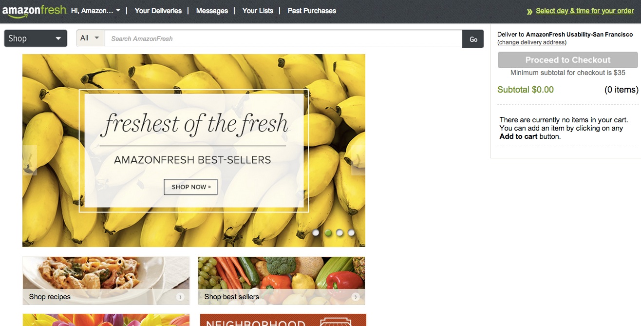 AmazonFresh Homepage
