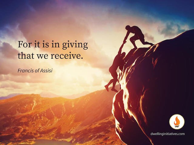 It is in giving that we receive