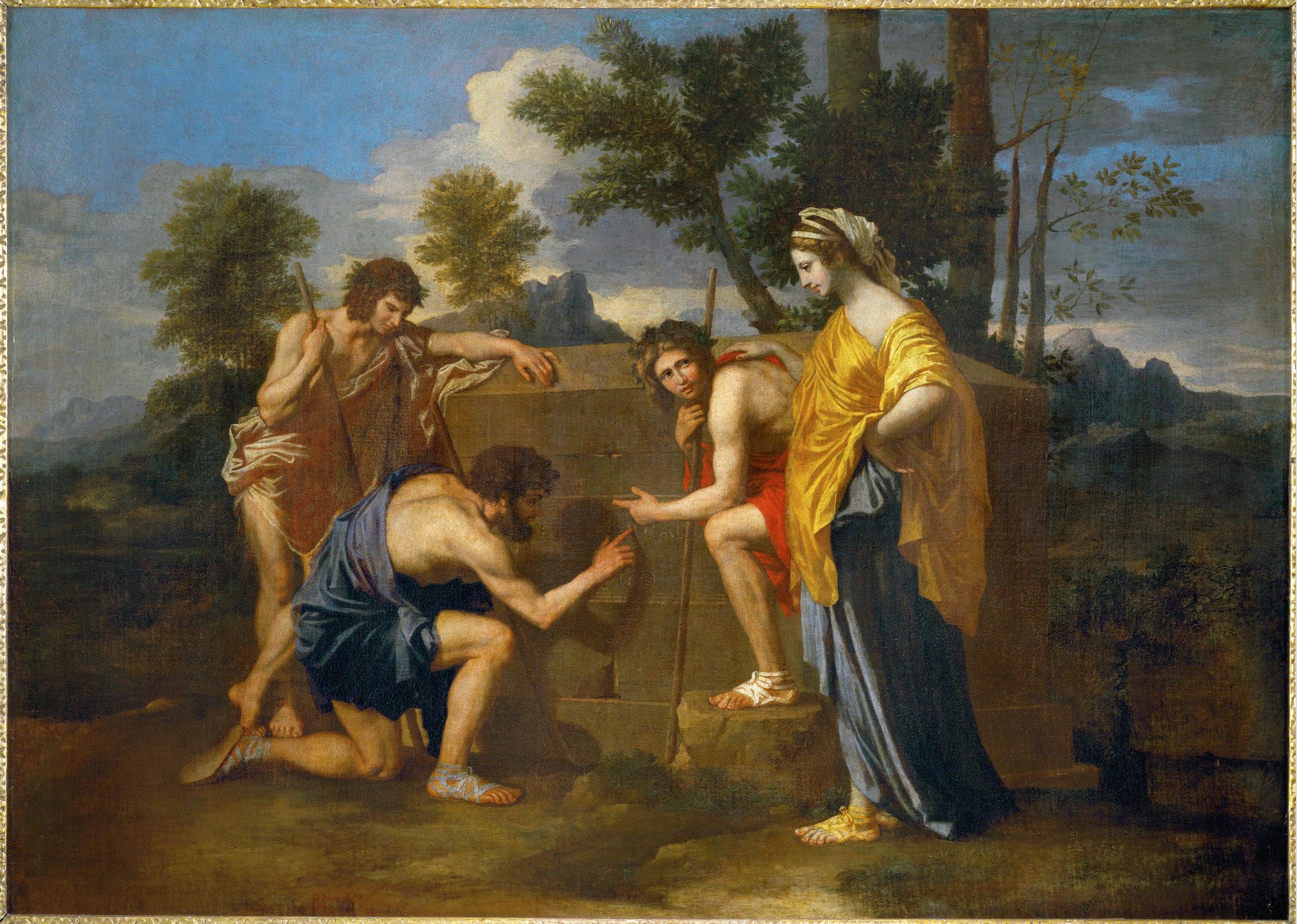 Nicolas Poussin, Et in Arcadia ego (Les Bergers d’Arcadie) , late 1630s, Louvre, Paris.
