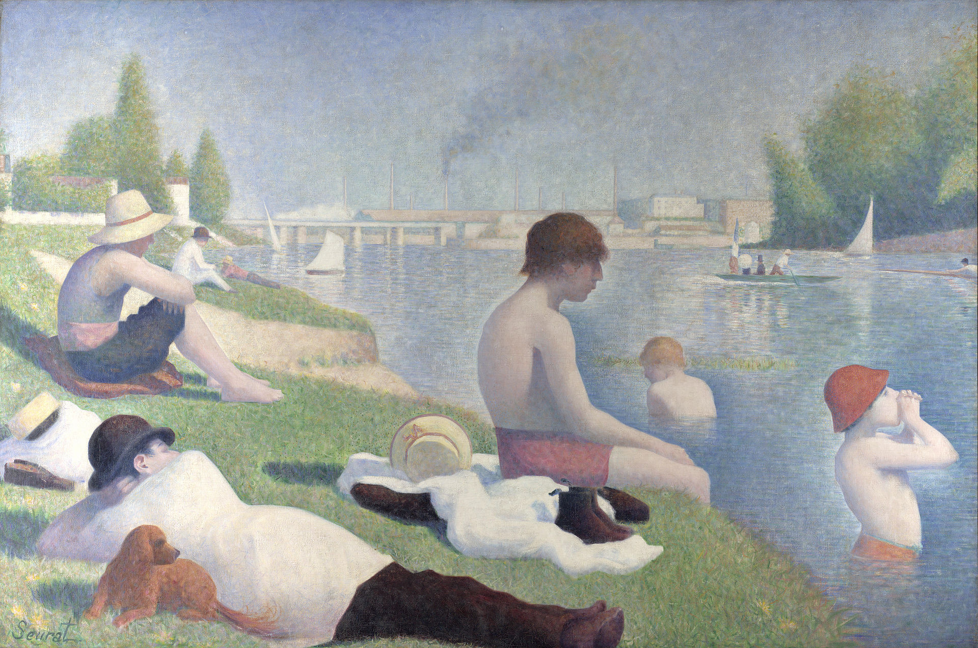 Georges Seurat, Bathers at Asnières , 1884, National Gallery, London.
