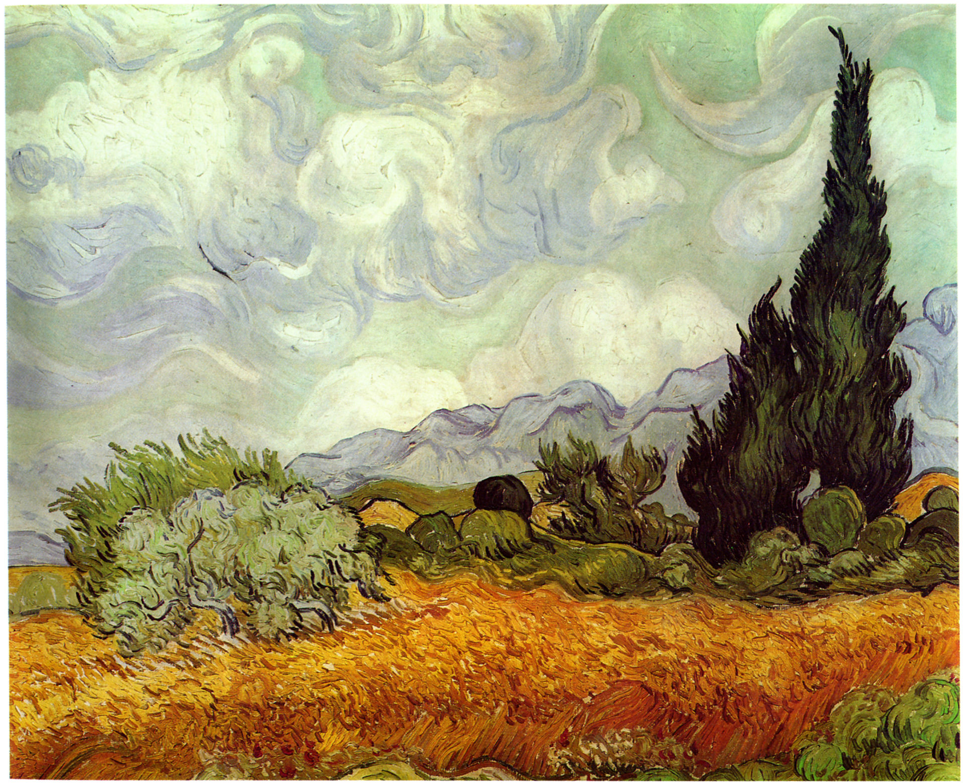 Vincent van Gogh, Wheat Field with Cypresses, 1889, National Gallery, London.