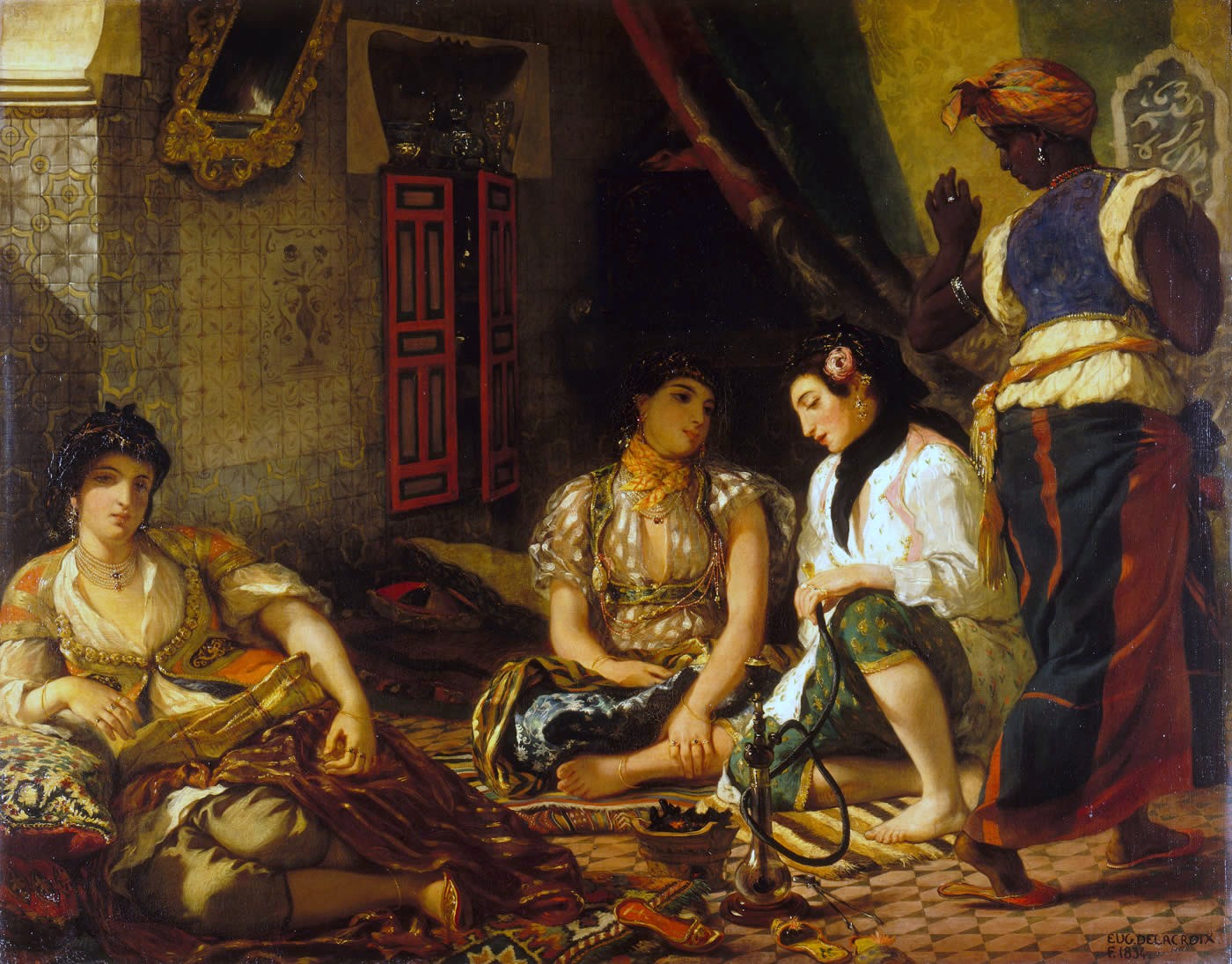 Eugène Delacroix. Women of Algiers in their Apartment , 1834, Louvre, Paris.