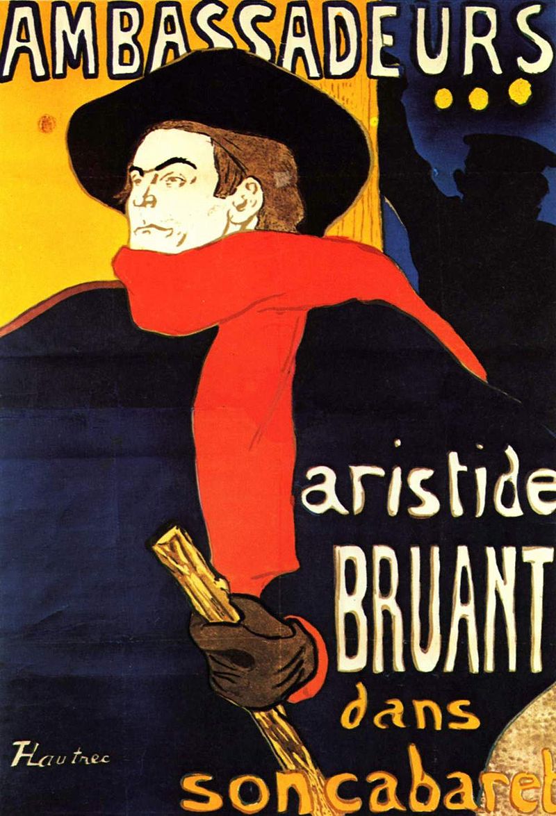 Henri de Toulouse-Lautrec, Ambassadeurs – Aristide Bruant , 1892, Private Collection.