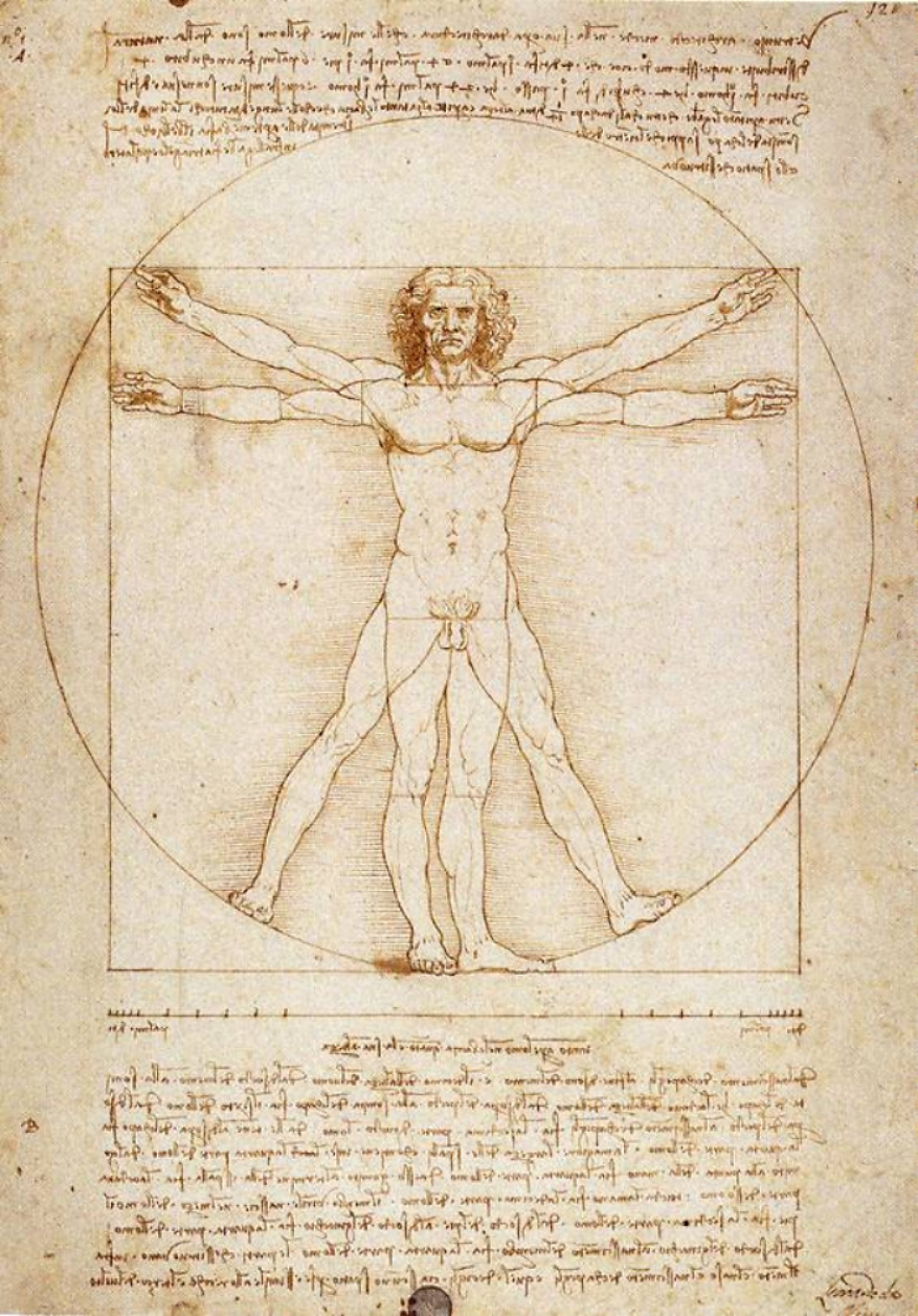 Leonardo da Vinci, Vitruvian Man , 1492, Accademia of Venice.