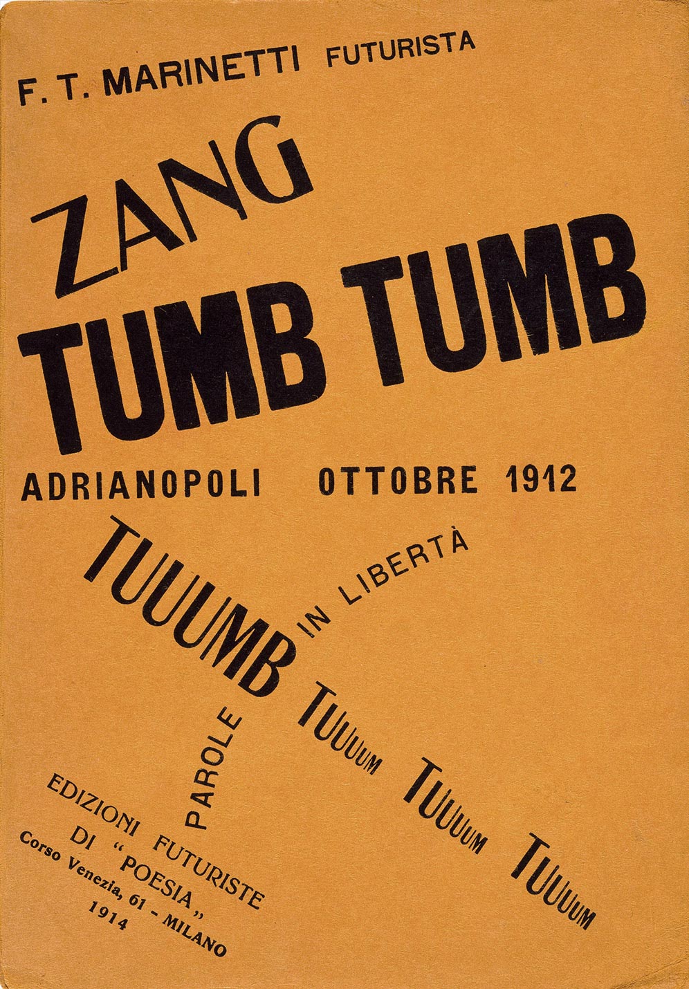 Filippo Marinetti, Zang Tumb Tuuum : Adrianople October 1912, The Getty Research Institute, Los Angeles.