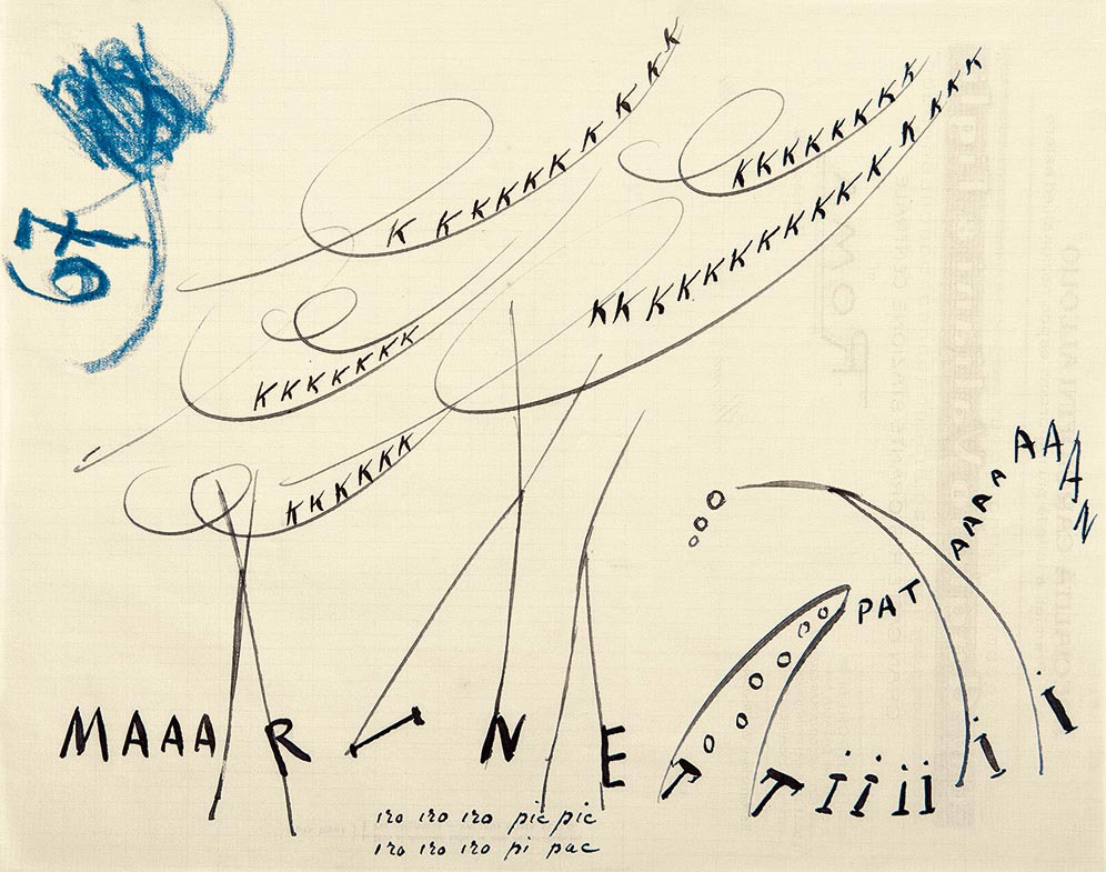 Filippo Marinetti, Air Raid (n. 67) , 1915–16, Collection of Luce Marinetti, Rome.