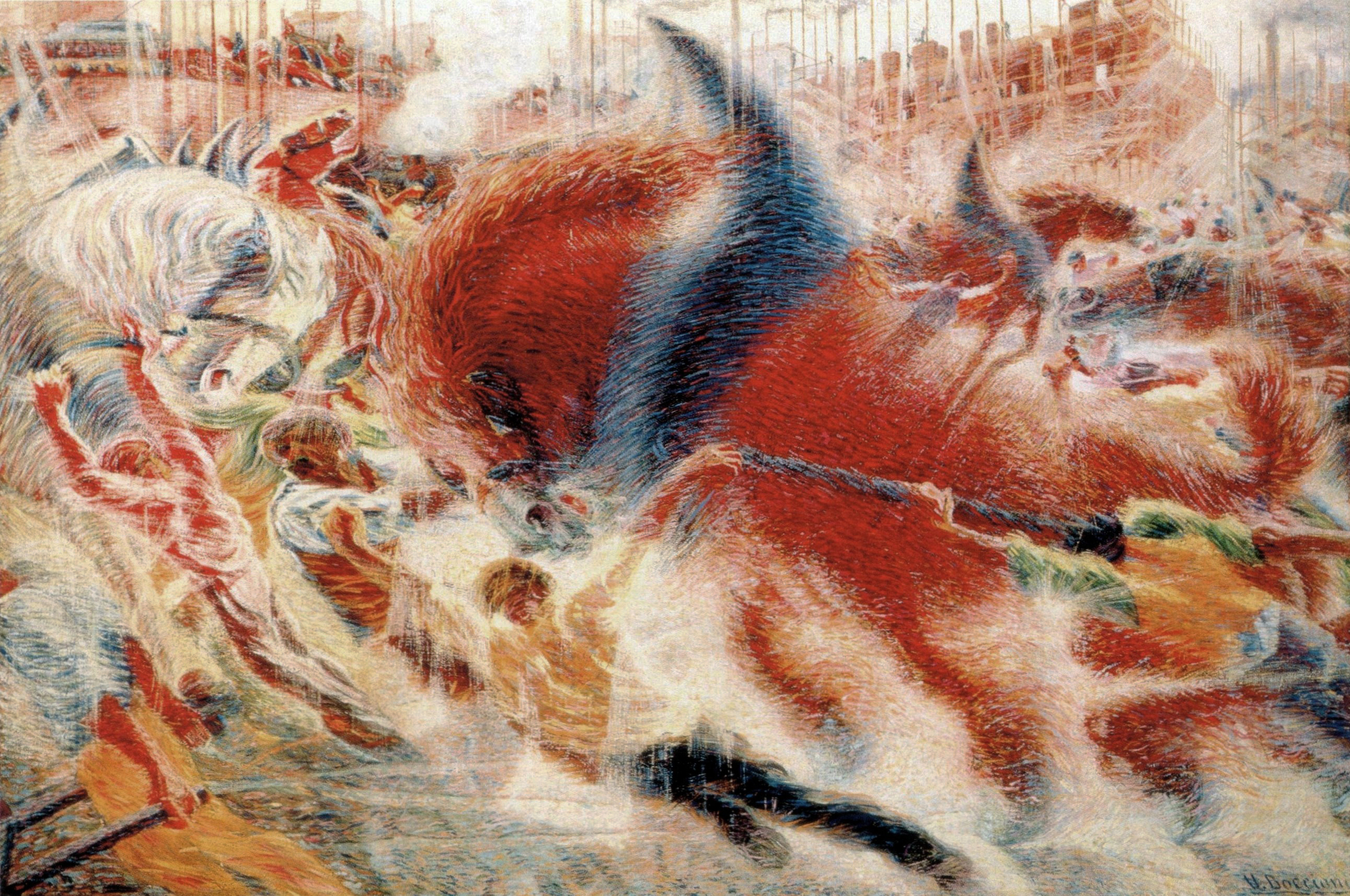 Umberto Boccioni, The City Rises , 1910, Museum of Modern Art, New York.