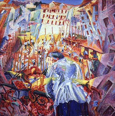 Umberto Boccioni, The Street Enters The House, 1911, Sprengel Museum, Hanover.