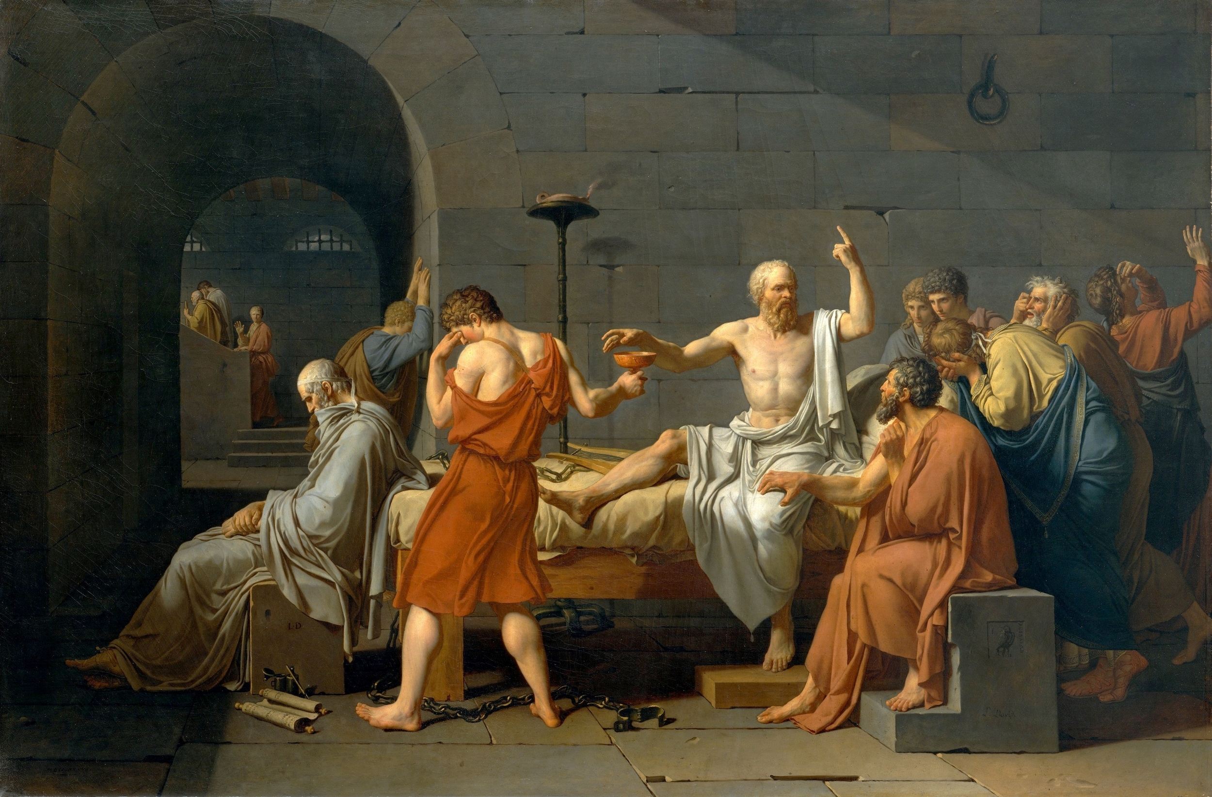 Jacques-Louis David, The Death of Socrates , 1787, Metropolitan Museum of Art, New York. 